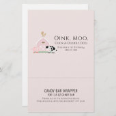 ファームアニマルズピンク誕生日キャンディバーラッパ (正面/裏面)