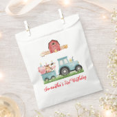 ファームアニマルズブルーボーイ納屋周囲の庭誕生日パーティー フェイバーバッグ (クリップ留めされた状態)