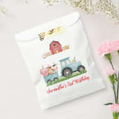 ファームアニマルズブルーボーイ納屋周囲の庭誕生日パーティー フェイバーバッグ (封をした状態)