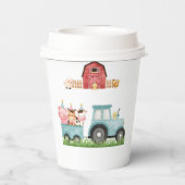 ファームアニマルズブルーボーイ納屋周囲の庭誕生日パーティー 紙コップ (裏面)