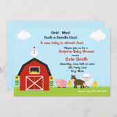 ファームアニマルズベビーシャワー招待状 招待状 (正面/裏面)