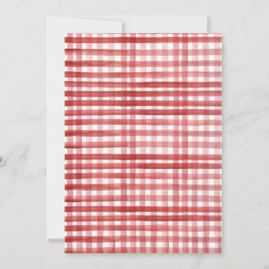 ファームアニマルズボーイジンガム納屋周囲の庭誕生日 招待状 (裏面)