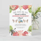 ファームアニマルズボーイ誕生日招待状 招待状 (スタンド正面)