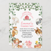 ファームアニマルズレッドバーンフリージ誕生日招待状 招待状 (正面/裏面)