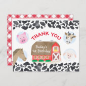 ファームアニマルズレッドバーン誕生日 サンキューカード (正面/裏面)