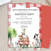 ファームアニマルズ子供の誕生日パーティー 招待状