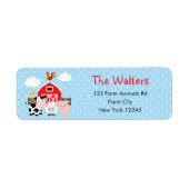 ファームアニマルズ差出人住所ラベルブルーボーイズ ラベル (正面)