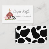 ファームアニマルズ納屋周囲の庭おむつラッフルチケット エンクロージャーカード (正面/裏面)