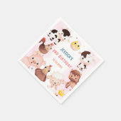 ファームアニマルズ納屋周囲の庭バルーン誕生日パーティー スタンダードカクテルナプキン (角)