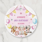 ファームアニマルズ納屋周囲の庭バルーン誕生日パーティー フェイバータグ (正面)