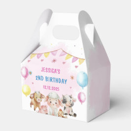 ファームアニマルズ納屋周囲の庭バルーン誕生日パーティー フェイバーボックス