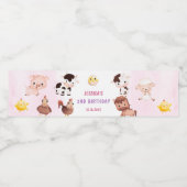 ファームアニマルズ納屋周囲の庭バルーン誕生日パーティー ペットボトルラベル (シングルラベル)