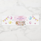 ファームアニマルズ納屋周囲の庭バルーン誕生日パーティー ペットボトルラベル (シングルラベル)