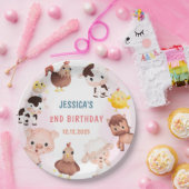 ファームアニマルズ納屋周囲の庭バルーン誕生日パーティー ペーパープレート (パーティー)