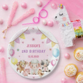 ファームアニマルズ納屋周囲の庭バルーン誕生日パーティー ペーパープレート (パーティー)