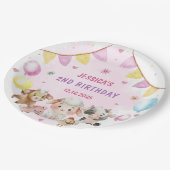 ファームアニマルズ納屋周囲の庭バルーン誕生日パーティー ペーパープレート (アングル)