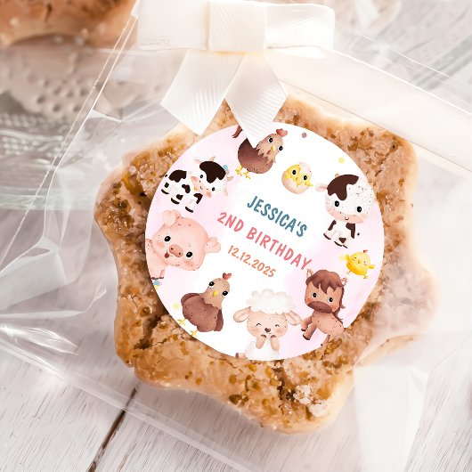 ファームアニマルズ納屋周囲の庭バルーン誕生日パーティー ラウンドシール