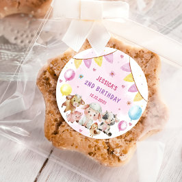 ファームアニマルズ納屋周囲の庭バルーン誕生日パーティー ラウンドシール