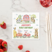 ファームアニマルズ納屋周囲の庭バースデーパーティナプキンス スタンダードカクテルナプキン (インサイチュ)