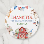 ファームアニマルズ納屋周囲の庭バースデーパーティーRound フェイバータグ (正面)