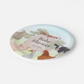 ファームアニマルズ納屋周囲の庭パーティー ペーパープレート (アングル)