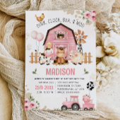 ファームアニマルズ納屋周囲の庭ファーム誕生日招待状 招待状