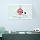 ファームアニマルズ納屋周囲の庭ブルーボーイ誕生日ウェルカム 横断幕 (トレードショー)