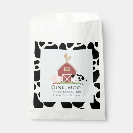 ファームアニマルズ納屋周囲の庭ブルーボーイ誕生日 フェイバーバッグ (正面)