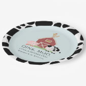 ファームアニマルズ納屋周囲の庭ブルーボーイ誕生日 ペーパープレート (アングル)