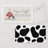 ファームアニマルズ納屋周囲の庭ベージュおむつラッフルチケット エンクロージャーカード (正面/裏面)