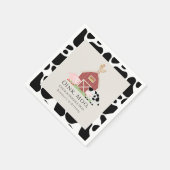 ファームアニマルズ納屋周囲の庭ベージュ誕生日紙ナプキンス スタンダードカクテルナプキン (角)