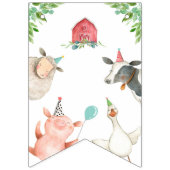 ファームアニマルズ納屋周囲の庭ボーイハッピーバースデーバナー バンティングフラッグ (第1の旗)