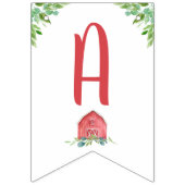 ファームアニマルズ納屋周囲の庭ボーイハッピーバースデーバナー バンティングフラッグ (第3の旗)