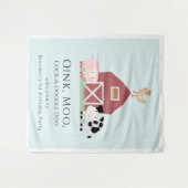 ファームアニマルズ納屋周囲の庭ボーイブルー誕生日ウェルカム タペストリー (正面(横))