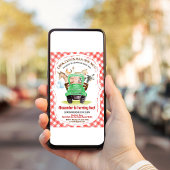 ファームアニマルズ納屋周囲の庭ボーンバーンパーティーファーム誕生日 招待状