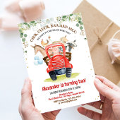 ファームアニマルズ納屋周囲の庭ボーンバーンパーティーファーム誕生日 招待状