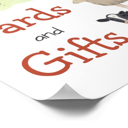 ファームアニマルズ納屋周囲の庭歓迎誕生日 ポスター (角)