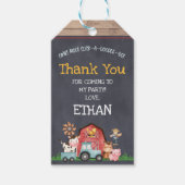 ファームアニマルズ納屋周囲の庭誕生日メッセージカード ギフトタグ (正面)