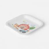 ファームアニマルズ納屋周囲の庭誕生日 ペーパープレート (傾斜あり)