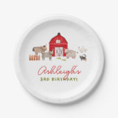 ファームアニマルズ納屋周囲の庭Bashバースデーパーティー ペーパープレート (正面)