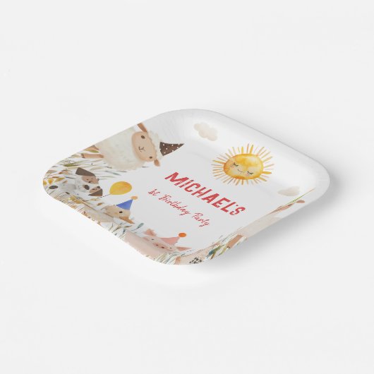 ファームアニマルズ紙プレート ペーパープレート (傾斜あり)