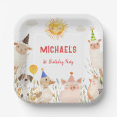 ファームアニマルズ紙プレート ペーパープレート (正面)