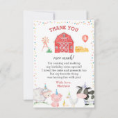 ファームアニマルズ誕生日サンキューカード サンキューカード (正面)