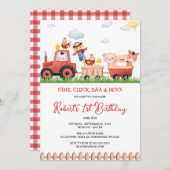 ファームアニマルズ誕生日招待状 招待状 (正面/裏面)