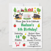 ファームアニマルズ誕生日招待状 招待状 (正面)