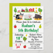 ファームアニマルズ誕生日招待状 招待状 (正面/裏面)