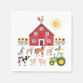 ファームアニマルズ誕生日 スタンダードカクテルナプキン (正面)