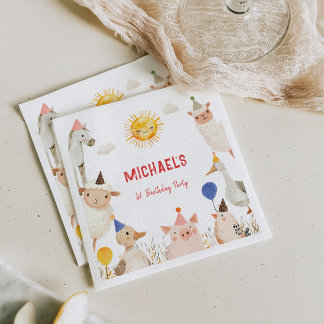 ファームアニマルズ誕生日 スタンダードカクテルナプキン