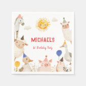 ファームアニマルズ誕生日 スタンダードカクテルナプキン (正面)