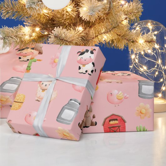 ファームアニマルズ誕生日 ラッピングペーパー (クリスマス)